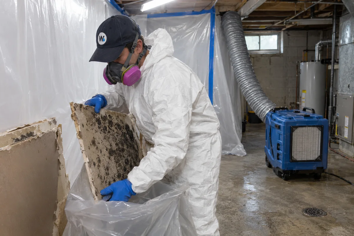 Mold Remediation underway on a property in Lansing, MI