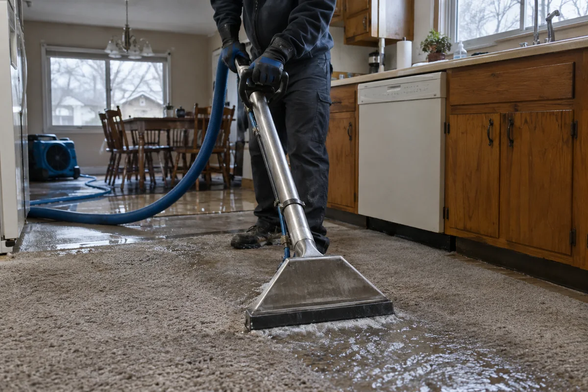 Water Extraction underway on a property in Lansing, MI