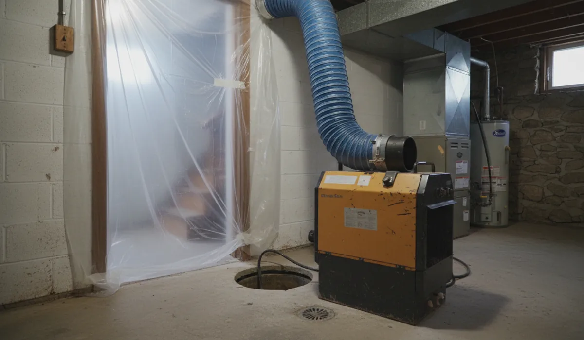 Mold Remediation in progress on a property in Lansing, MI