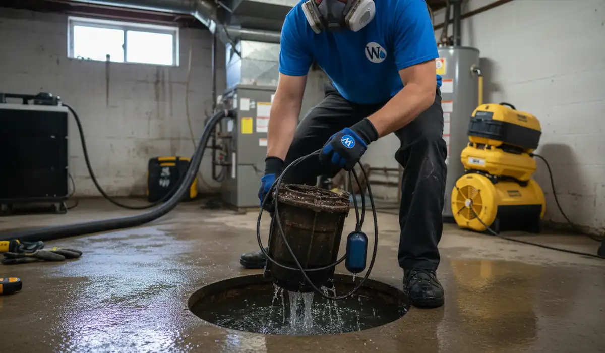 Sump Pump Failure Water Damage in progress on a property in Lansing, MI