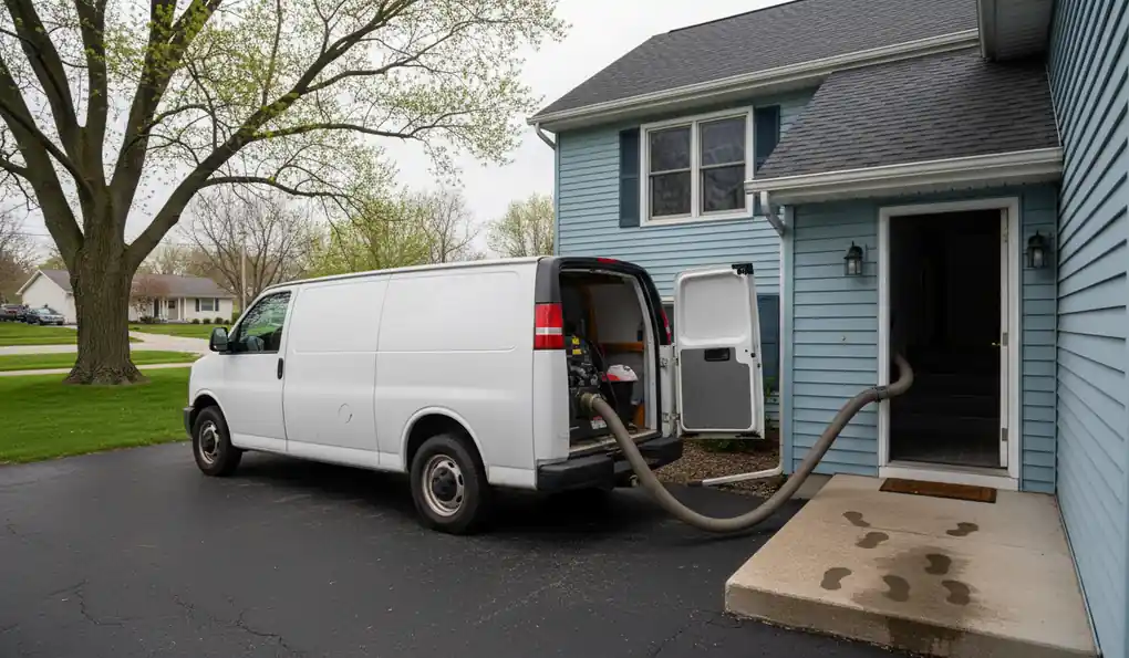 Water Extraction in progress on a property in Lansing, MI