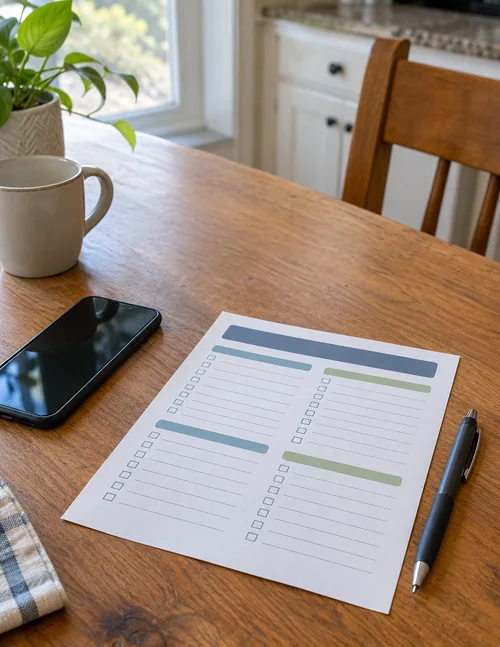 Preview of the printable Michigan water damage insurance claim checklist